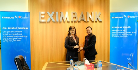 MoneyGram công nhận Eximbank là ngân hàng đối tác có dịch vụ khách hàng tốt nhất tại Việt Nam - Ảnh 1. MoneyGram công nhận Eximbank là ngân hàng đối tác có dịch vụ khách hàng tốt nhất tại Việt Nam - Ảnh 1.