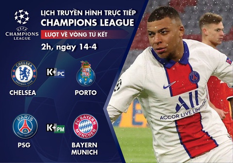 Lịch trực tiếp Champions League: Bayern gặp PSG, chờ Hùm xám ngược dòng - Ảnh 1. Lịch trực tiếp Champions League: Bayern gặp PSG, chờ Hùm xám ngược dòng - Ảnh 1.