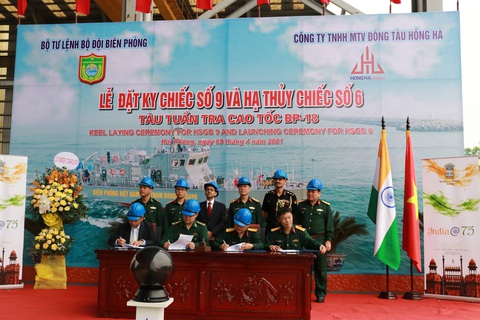 Việt Nam hạ thủy, đặt ky tàu tuần tra theo gói tín dụng quốc phòng Ấn Độ - Ảnh 1. Việt Nam hạ thủy, đặt ky tàu tuần tra theo gói tín dụng quốc phòng Ấn Độ - Ảnh 1.