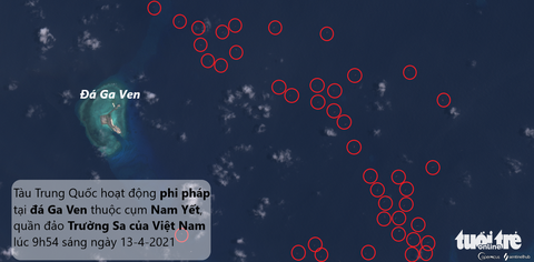 Thêm 136 tàu Trung Quốc xuất hiện gần đá Ga Ven, Philippines tố là tàu dân quân biển - Ảnh 1. Thêm 136 tàu Trung Quốc xuất hiện gần đá Ga Ven, Philippines tố là tàu dân quân biển - Ảnh 1.