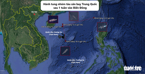 Tàu sân bay Trung Quốc tiến xuống nam Biển Đông - Ảnh 1. Tàu sân bay Trung Quốc tiến xuống nam Biển Đông - Ảnh 1.