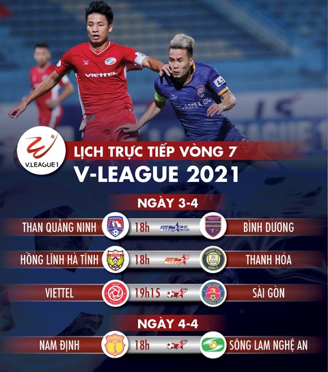 Lịch trực tiếp vòng 7 V-League 2021: Viettel gặp Sài Gòn, Quảng Ninh đụng Bình Dương - Ảnh 1. Lịch trực tiếp vòng 7 V-League 2021: Viettel gặp Sài Gòn, Quảng Ninh đụng Bình Dương - Ảnh 1.
