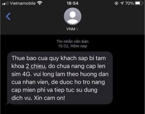 Nghe theo hướng dẫn nâng cấp lên 4G, mất cả sim lẫn hàng chục triệu - Ảnh 1. Nghe theo hướng dẫn nâng cấp lên 4G, mất cả sim lẫn hàng chục triệu - Ảnh 1.