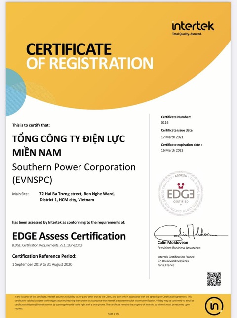 Điện lực miền Nam nhận chứng chỉ Bình đẳng giới toàn cầu (EDGE) - Ảnh 1. Điện lực miền Nam nhận chứng chỉ Bình đẳng giới toàn cầu (EDGE) - Ảnh 1.