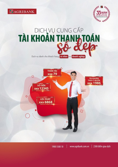 Dễ dàng sở hữu tài khoản số đẹp tại Agribank - Ảnh 1. Dễ dàng sở hữu tài khoản số đẹp tại Agribank - Ảnh 1.
