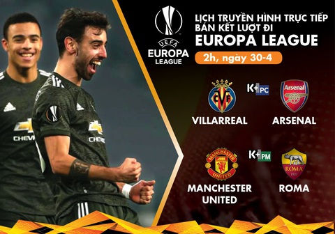 Lịch trực tiếp bán kết Europa League: Villarreal - Arsenal, Man United - Roma - Ảnh 1. Lịch trực tiếp bán kết Europa League: Villarreal - Arsenal, Man United - Roma - Ảnh 1.