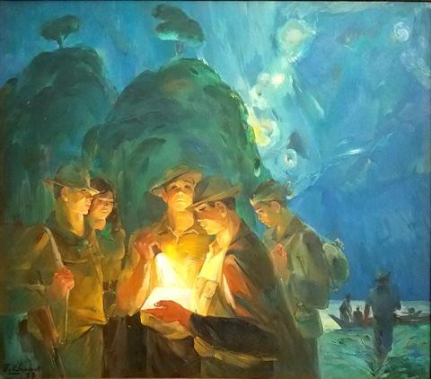Những hình ảnh một thời họa sĩ sáng tác dưới mưa bom bão đạn - Ảnh 5. Những hình ảnh một thời họa sĩ sáng tác dưới mưa bom bão đạn - Ảnh 5.