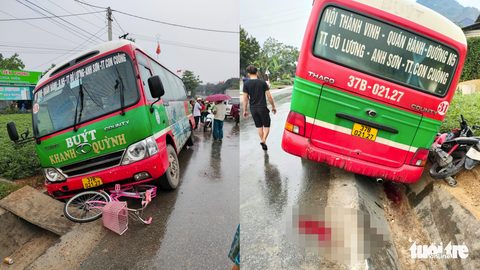 Xe buýt tông chết bé gái lớp 5 trên đường đi học - Ảnh 1. Xe buýt tông chết bé gái lớp 5 trên đường đi học - Ảnh 1.
