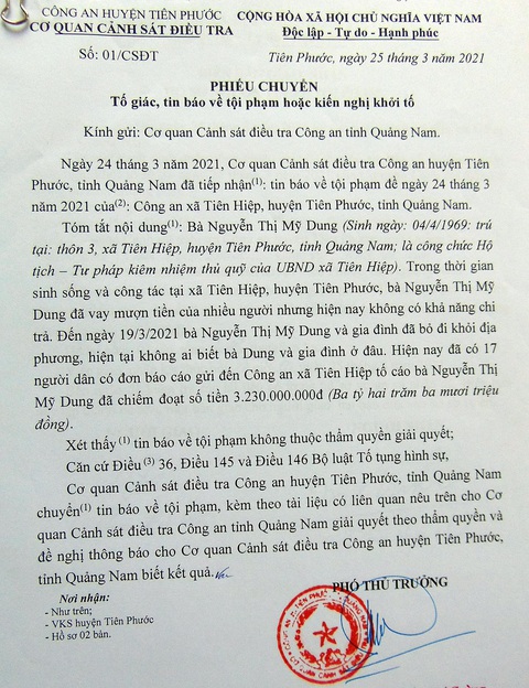 Nữ công chức xã bị tố vay hơn 3 tỉ đồng rồi bỏ trốn - Ảnh 1. Nữ công chức xã bị tố vay hơn 3 tỉ đồng rồi bỏ trốn - Ảnh 1.