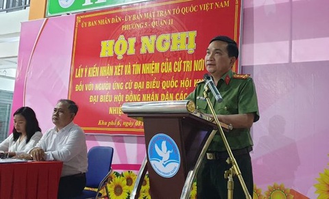 Phó giám đốc Công an TP.HCM được 100% cử tri tín nhiệm ứng cử đại biểu Quốc hội - Ảnh 1. Phó giám đốc Công an TP.HCM được 100% cử tri tín nhiệm ứng cử đại biểu Quốc hội - Ảnh 1.