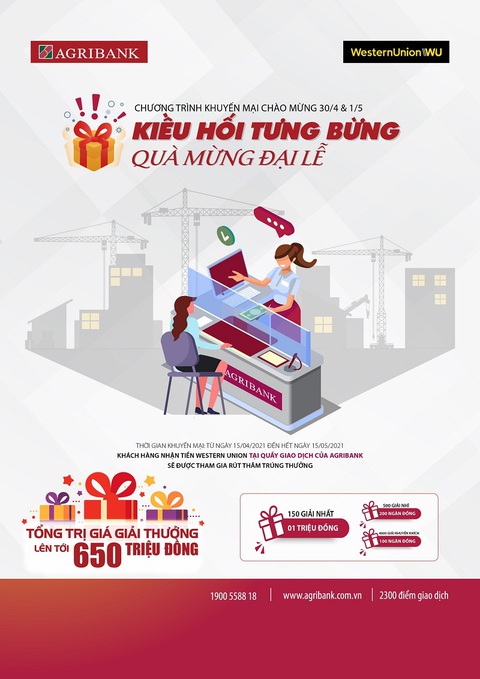 Đến Agribank nhận kiều hối và rút thăm trúng thưởng - Ảnh 1. Đến Agribank nhận kiều hối và rút thăm trúng thưởng - Ảnh 1.