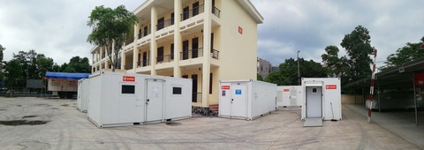 Thần tốc dựng trung tâm xét nghiệm dã chiến ở Bắc Giang sau 1 đêm - Ảnh 1. Thần tốc dựng trung tâm xét nghiệm dã chiến ở Bắc Giang sau 1 đêm - Ảnh 1.