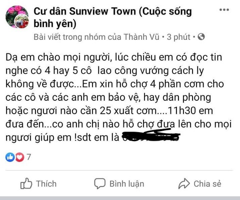 Nghĩa tình trong khu cách ly vì COVID-19 ở chung cư Sunview Town - Ảnh 5. Nghĩa tình trong khu cách ly vì COVID-19 ở chung cư Sunview Town - Ảnh 5.