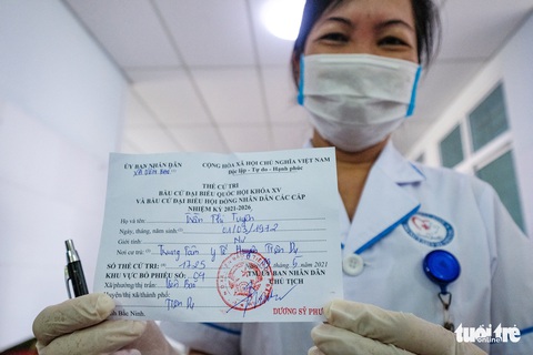 Bầu cử đặc biệt ở Bệnh viện dã chiến số 1 Bắc Ninh - Ảnh 14. Bầu cử đặc biệt ở Bệnh viện dã chiến số 1 Bắc Ninh - Ảnh 14.
