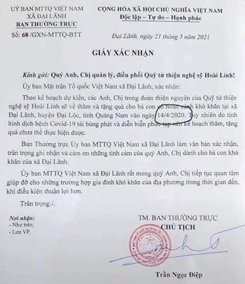 Địa phương nơi Hoài Linh dự tính làm từ thiện nói ‘cập rập quá nên nhầm lẫn thời gian’ - Ảnh 1. Địa phương nơi Hoài Linh dự tính làm từ thiện nói ‘cập rập quá nên nhầm lẫn thời gian’ - Ảnh 1.