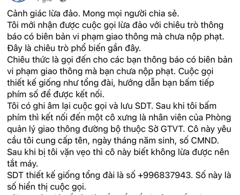 3 số điện thoại dưới đây thường gọi dọa phạt nguội để moi thông tin - Ảnh 1. 3 số điện thoại dưới đây thường gọi dọa phạt nguội để moi thông tin - Ảnh 1.