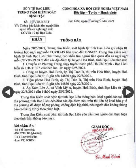 Cô giáo mầm non ở TP.HCM về Bạc Liêu, xét nghiệm dương tính COVID-19 - Ảnh 1. Cô giáo mầm non ở TP.HCM về Bạc Liêu, xét nghiệm dương tính COVID-19 - Ảnh 1.