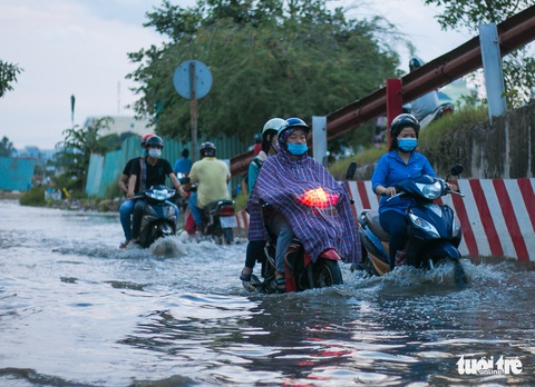 Không mưa, triều cường không lớn nhưng Mễ Cốc ở quận 8 vẫn ngập lênh láng - Ảnh 2. Không mưa, triều cường không lớn nhưng Mễ Cốc ở quận 8 vẫn ngập lênh láng - Ảnh 2.