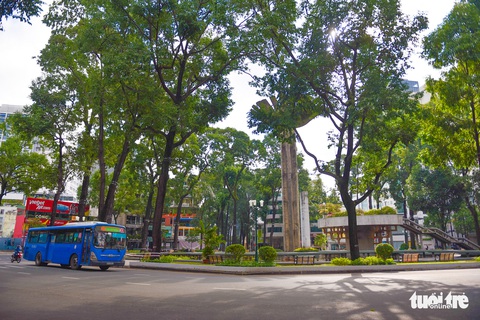 Đường phố TP.HCM vắng vẻ lạ thường sáng chủ nhật - Ảnh 2. Đường phố TP.HCM vắng vẻ lạ thường sáng chủ nhật - Ảnh 2.