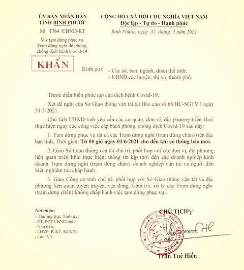 Bình Phước đóng cửa tất cả trạm dừng chân xe khách trong tỉnh - Ảnh 1. Bình Phước đóng cửa tất cả trạm dừng chân xe khách trong tỉnh - Ảnh 1.