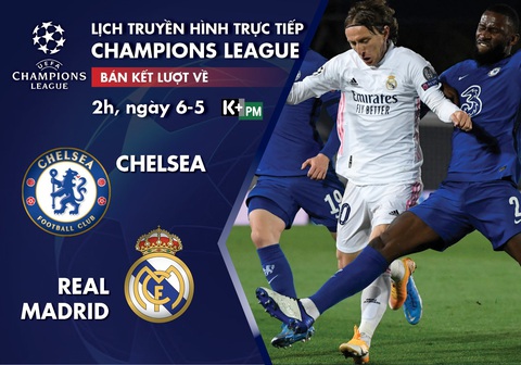 Lịch trực tiếp lượt về bán kết Champions League: Chelsea - Real Madrid - Ảnh 1. Lịch trực tiếp lượt về bán kết Champions League: Chelsea - Real Madrid - Ảnh 1.