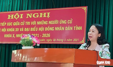 Phó chủ tịch nước Võ Thị Ánh Xuân tiếp xúc cử tri tại TP Long Xuyên - Ảnh 1. Phó chủ tịch nước Võ Thị Ánh Xuân tiếp xúc cử tri tại TP Long Xuyên - Ảnh 1.