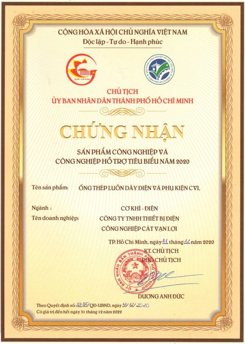 Ống thép luồn dây điện CVL là sản phẩm hỗ trợ tiêu biểu 2020 - Ảnh 1. Ống thép luồn dây điện CVL là sản phẩm hỗ trợ tiêu biểu 2020 - Ảnh 1.