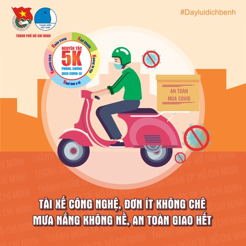 Quy tắc 5K cho tài xế xe ôm, shipper công nghệ để phòng chống dịch - Ảnh 1. Quy tắc 5K cho tài xế xe ôm, shipper công nghệ để phòng chống dịch - Ảnh 1.