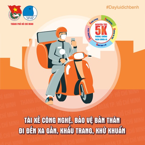 Quy tắc 5K cho tài xế xe ôm, shipper công nghệ để phòng chống dịch - Ảnh 5. Quy tắc 5K cho tài xế xe ôm, shipper công nghệ để phòng chống dịch - Ảnh 5.