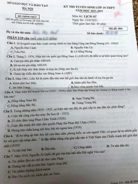 Đề sử thi vào lớp 10 Hà Nội - Ảnh 1. Đề sử thi vào lớp 10 Hà Nội - Ảnh 1.