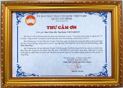 VsetGroup ủng hộ Quỹ vắc xin - Ảnh 3. VsetGroup ủng hộ Quỹ vắc xin - Ảnh 3.