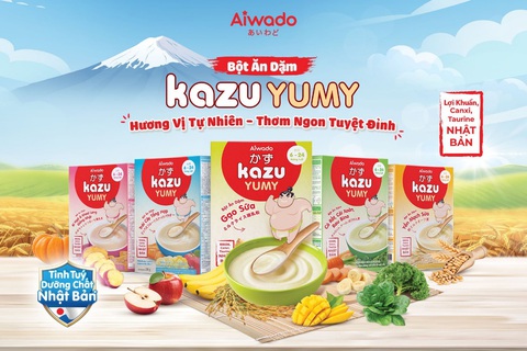 Aiwado ra mắt bột ăn dặm Kazu Yumy với tinh túy dưỡng chất từ Nhật Bản - Ảnh 1. Aiwado ra mắt bột ăn dặm Kazu Yumy với tinh túy dưỡng chất từ Nhật Bản - Ảnh 1.
