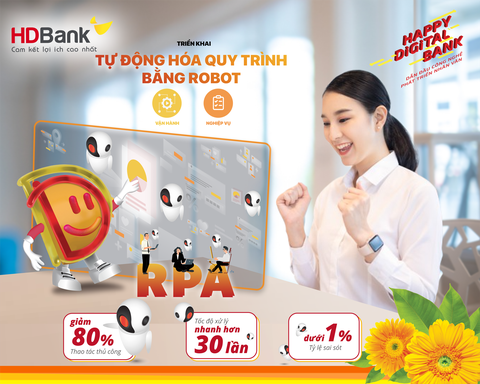 HDBank tự động hóa quy trình bằng Robot với công nghệ RPA - Ảnh 1. HDBank tự động hóa quy trình bằng Robot với công nghệ RPA - Ảnh 1.