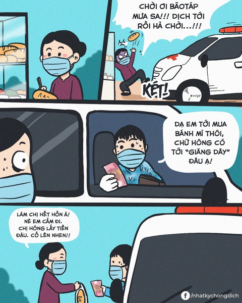 Mẹ đi chống dịch, đừng để đói bụng nhé vào tranh vẽ - Ảnh 3. Mẹ đi chống dịch, đừng để đói bụng nhé vào tranh vẽ - Ảnh 3.