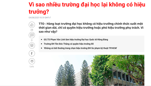 Hiệu trưởng đại học là nghề chuyên nghiệp - Ảnh 1. Hiệu trưởng đại học là nghề chuyên nghiệp - Ảnh 1.