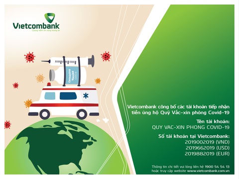 Vietcombank miễn phí chuyển tiền ủng hộ Quỹ vắc xin - Ảnh 1. Vietcombank miễn phí chuyển tiền ủng hộ Quỹ vắc xin - Ảnh 1.