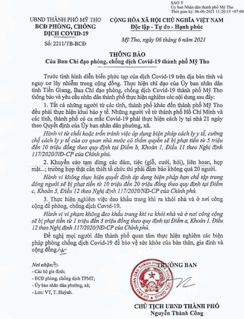 Người từ TP.HCM đến Tiền Giang phải cách ly tại nhà 21 ngày - Ảnh 2. Người từ TP.HCM đến Tiền Giang phải cách ly tại nhà 21 ngày - Ảnh 2.