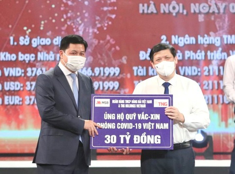 TNG Holdings Vietnam và MSB ủng hộ gần 50 tỉ đồng cho hoạt động phòng, chống COVID-19 - Ảnh 1. TNG Holdings Vietnam và MSB ủng hộ gần 50 tỉ đồng cho hoạt động phòng, chống COVID-19 - Ảnh 1.