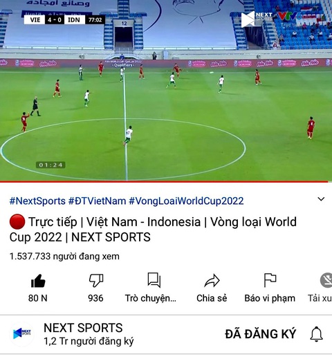 Việt Nam đè bẹp Indonesia, Next Media duy trì vị thế số 1 về kỷ lục người xem trên Internet - Ảnh 1. Việt Nam đè bẹp Indonesia, Next Media duy trì vị thế số 1 về kỷ lục người xem trên Internet - Ảnh 1.