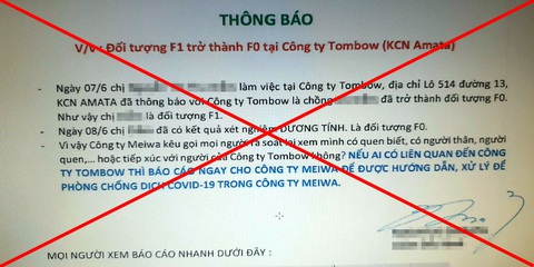 Yêu cầu doanh nghiệp thu hồi thông báo ‘F1 trở thành F0’ tại KCN Amata - Ảnh 1. Yêu cầu doanh nghiệp thu hồi thông báo ‘F1 trở thành F0’ tại KCN Amata - Ảnh 1.