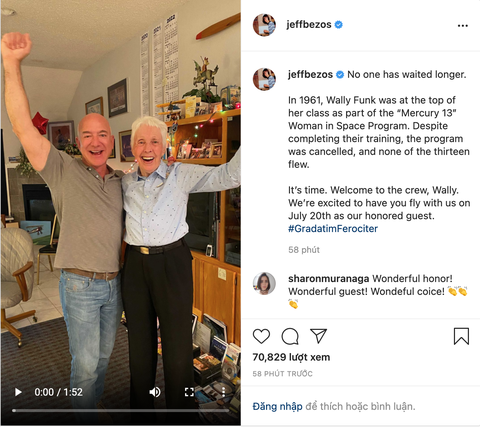 Tỉ phú Jeff Bezos chọn nữ phi công huyền thoại 82 tuổi cùng du hành vũ trụ - Ảnh 2. Tỉ phú Jeff Bezos chọn nữ phi công huyền thoại 82 tuổi cùng du hành vũ trụ - Ảnh 2.