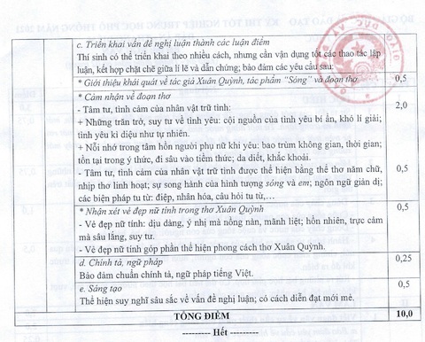 Đáp án chính thức môn văn kỳ thi tốt nghiệp THPT 2021 - Ảnh 3.