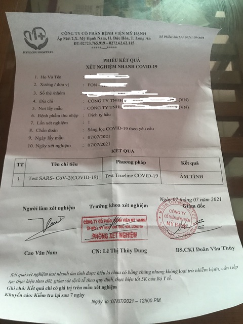 Thu hồi phiếu xét nghiệm vụ không test vẫn cấp giấy xét nghiệm âm tính - Ảnh 1. Thu hồi phiếu xét nghiệm vụ không test vẫn cấp giấy xét nghiệm âm tính - Ảnh 1.