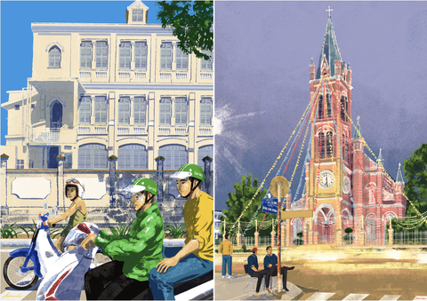 Ngắm nhìn thành phố qua bộ tranh ‘vẽ Sài Gòn bằng cả trái tim’ của họa sĩ Philippines - Ảnh 10. Ngắm nhìn thành phố qua bộ tranh ‘vẽ Sài Gòn bằng cả trái tim’ của họa sĩ Philippines - Ảnh 10.