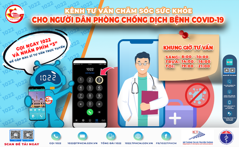 Người dân TP.HCM cần tư vấn chăm sóc sức khỏe có thể gọi 1022 - nhấn phím 3 - Ảnh 1. Người dân TP.HCM cần tư vấn chăm sóc sức khỏe có thể gọi 1022 - nhấn phím 3 - Ảnh 1.