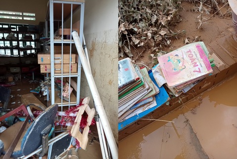 Trường học ở Si Ma Cai ngập sâu 4-5 mét sau mưa lớn, nhiều máy tính, sách vở hư hỏng - Ảnh 5. Trường học ở Si Ma Cai ngập sâu 4-5 mét sau mưa lớn, nhiều máy tính, sách vở hư hỏng - Ảnh 5.