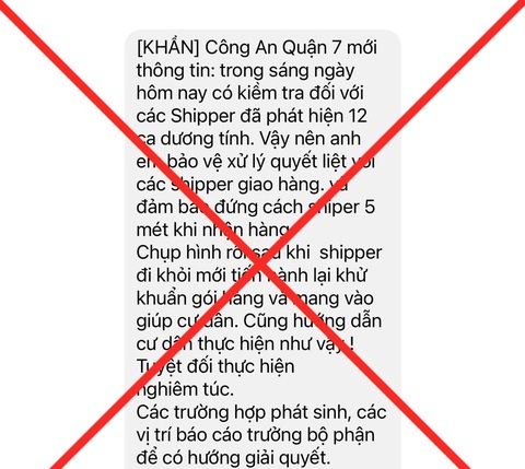 Công an quận 7 nói thông tin kiểm tra phát hiện 12 shipper dương tính là không chính xác - Ảnh 1. Công an quận 7 nói thông tin kiểm tra phát hiện 12 shipper dương tính là không chính xác - Ảnh 1.