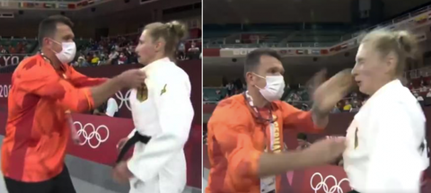 Nữ võ sĩ judo bị huấn luyện viên tát 2 cái và lắc mạnh trước trận đấu ở Olympic - Ảnh 1. Nữ võ sĩ judo bị huấn luyện viên tát 2 cái và lắc mạnh trước trận đấu ở Olympic - Ảnh 1.