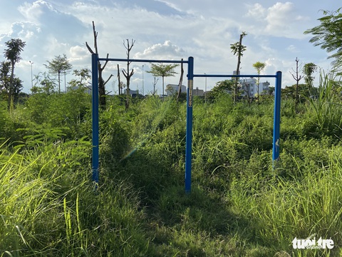 Vườn hoa mới bàn giao đã thành ‘rừng rậm’, công viên để hoang phế - Ảnh 1. Vườn hoa mới bàn giao đã thành ‘rừng rậm’, công viên để hoang phế - Ảnh 1.