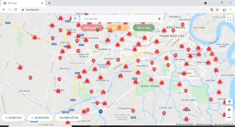 SOSmap - bản đồ kết nối giúp đỡ người khó khăn - Ảnh 1. SOSmap - bản đồ kết nối giúp đỡ người khó khăn - Ảnh 1.